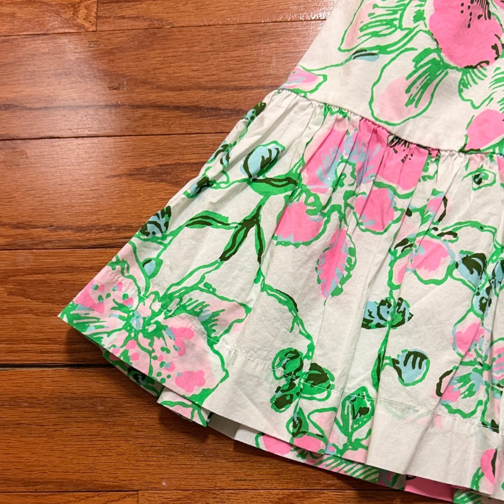 Lilly Pulitzer Pink and Green Floral Shirt Dress - Picture 6 of 9